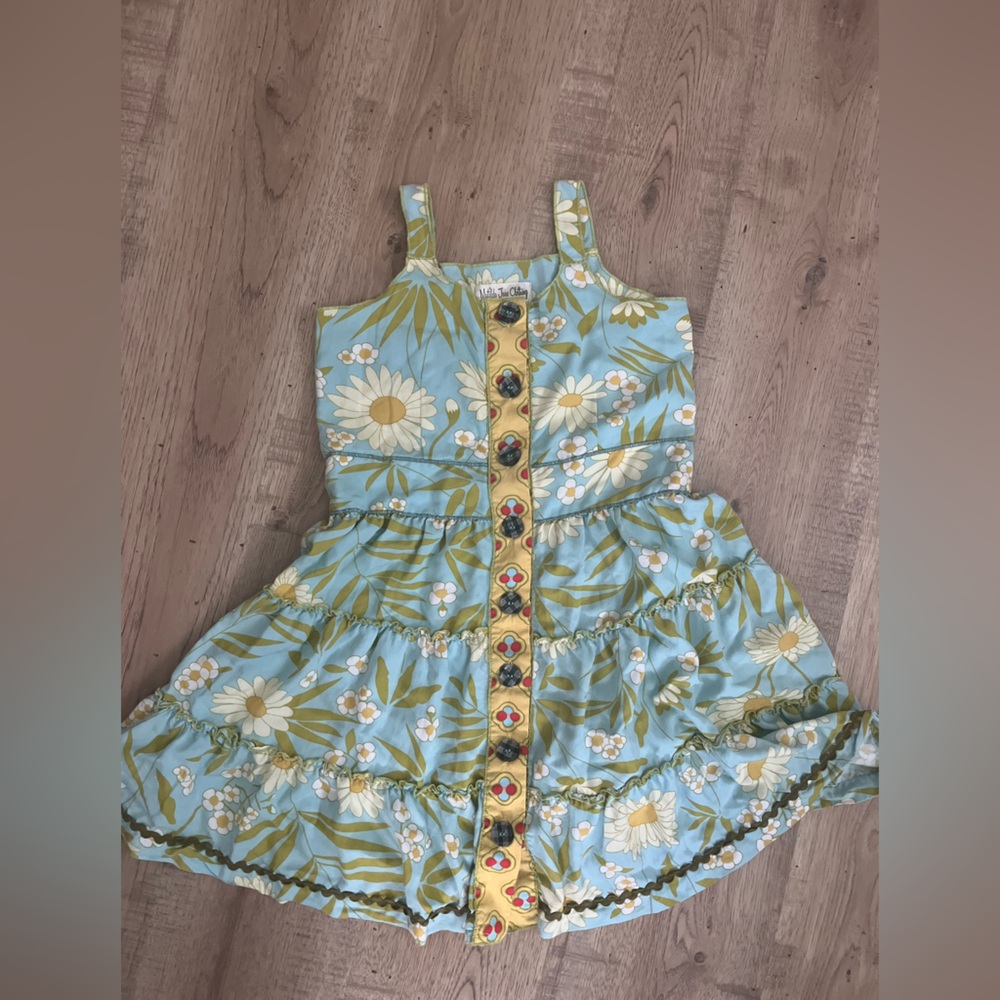 Matilda Jane Blue Ruched Flutter Sleeve Dress